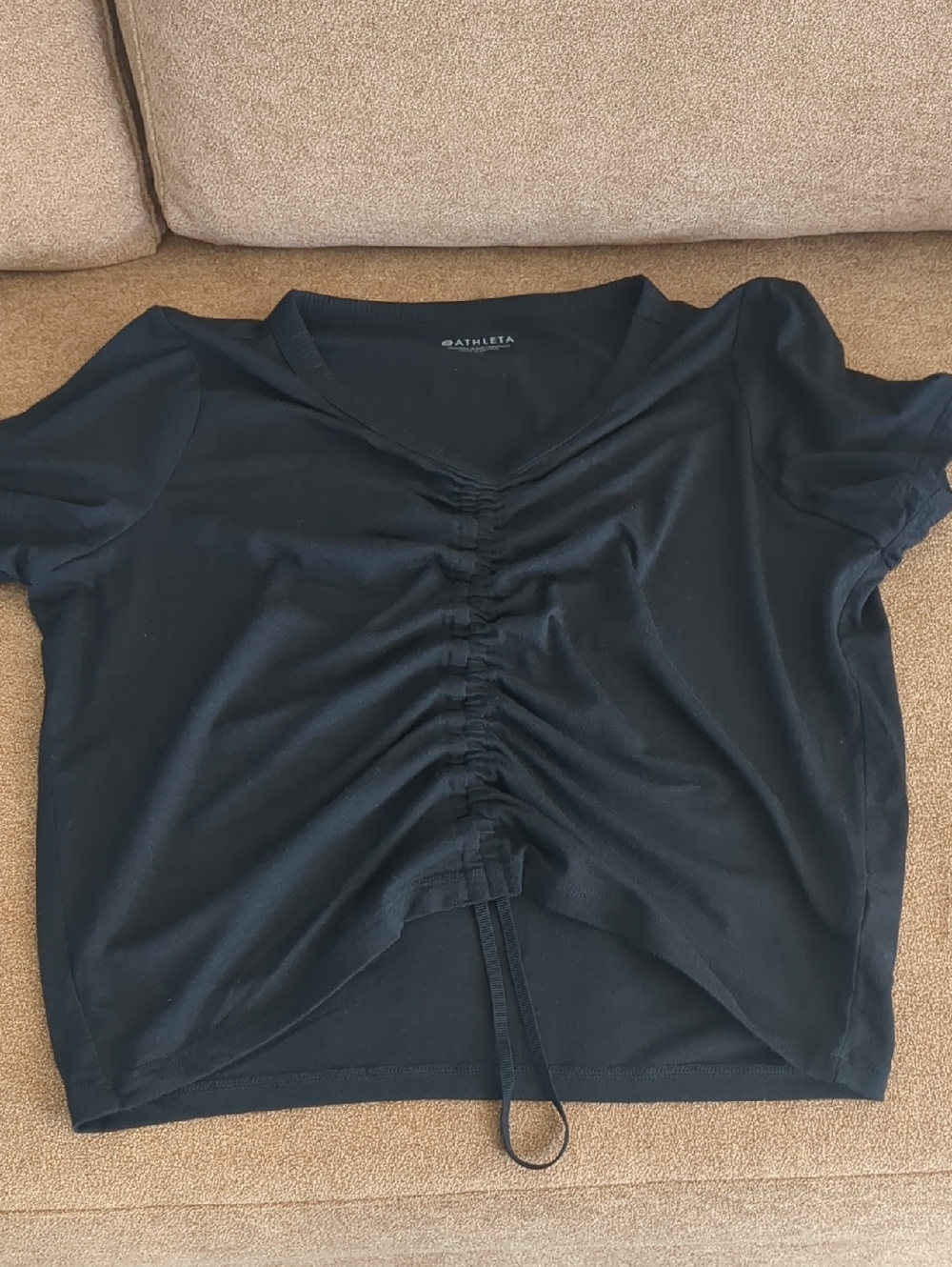 Athleta Cinch Encore Crop Top Black Medium - Picture 6 of 8